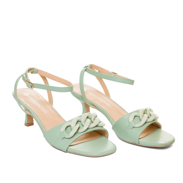Andres Machado 5679-19 Heeled Sandal Menta 6cm Andres Machado 5679-19 Heeled Sandal Menta 6cm