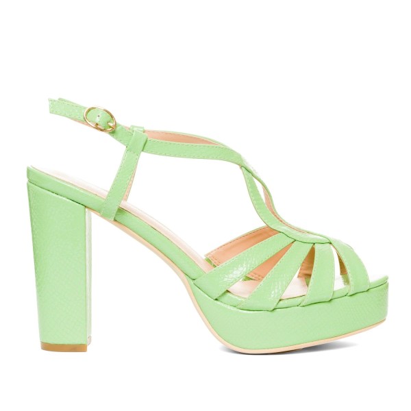 Andres Machado 5682-19 High Heeled Sandal Green 11cm Andres Machado 5682-19 High Heeled Sandal Green 11cm
