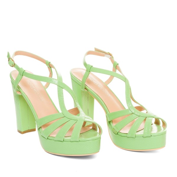 Andres Machado 5682-19 High Heeled Sandal Green 11cm Andres Machado 5682-19 High Heeled Sandal Green 11cm
