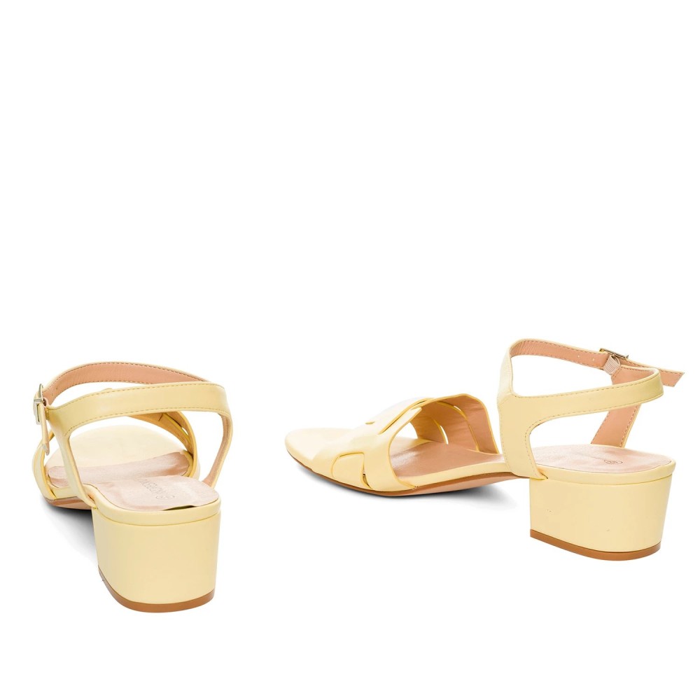 Andres Machado 5695-24 Heeled Sandal Yellow 5.5cm Andres Machado 5695-24 Heeled Sandal Yellow 5.5cm