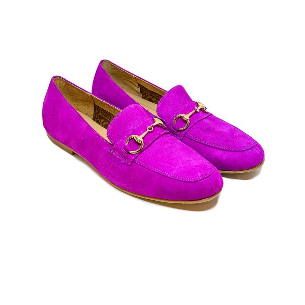 BigShoes GA1147-39 Leather Moccasin Fuchsia BigShoes GA1147-39 Leather Moccasin Fuchsia