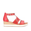 Remonte D6450-33 Anatomic Leather Wedge Red 4.5cm