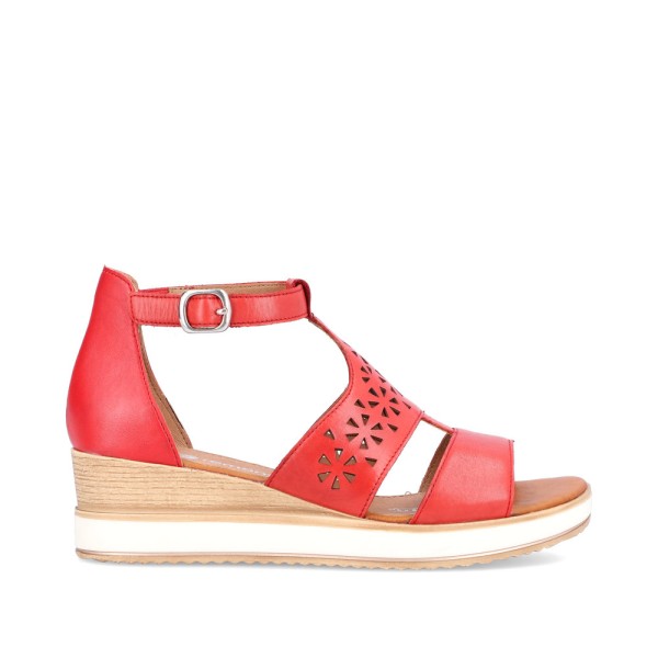 Remonte D6450-33 Anatomic Leather Wedge Red 4.5cm Remonte D6450-33 Anatomic Leather Wedge Red 4.5cm