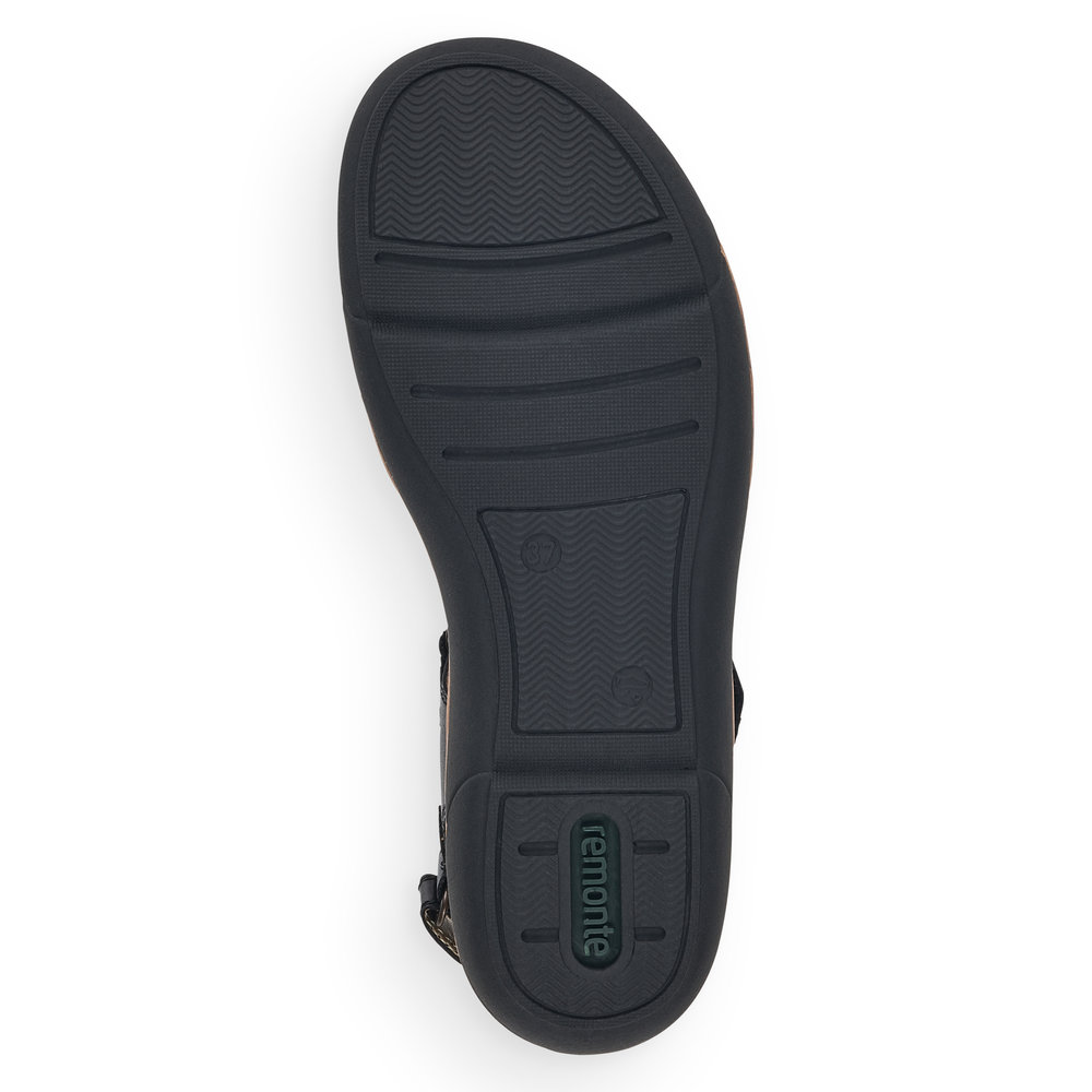Remonte R6850-01 Anatomic Leather Sandal Black