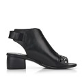 Remonte R8772-00 Anatomical Leather Heeled Sandal Black 5cm