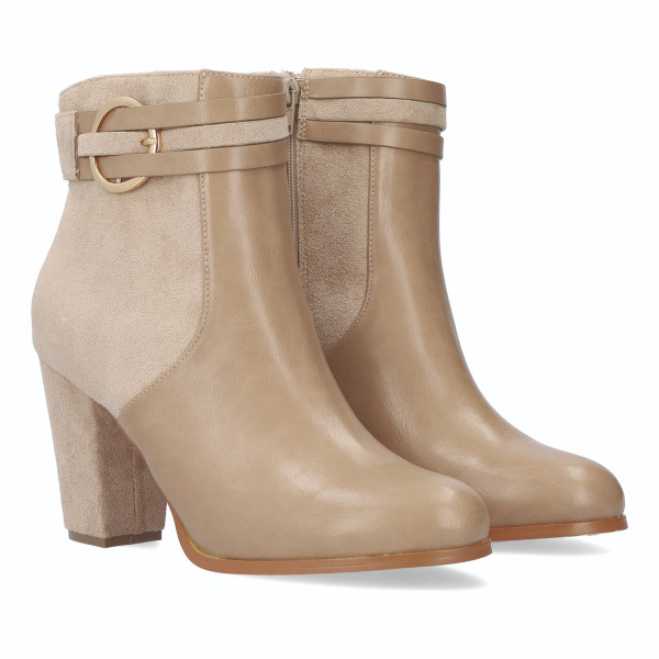 Andres Machado AM4235-13 High Heeled Ankle Boot Beige 9cm Andres Machado AM4235-13 High Heeled Ankle Boot Beige 9cm