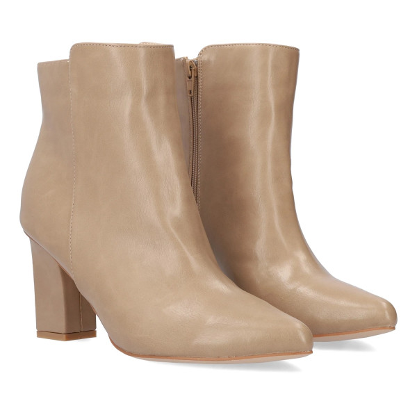 Andres Machado AM4236-13 High Heeled Ankle Boot Beige 8cm Andres Machado AM4236-13 High Heeled Ankle Boot Beige 8cm