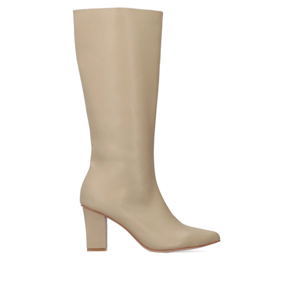 Andres Machado AM4245-13 High Heeled Boot Beige 8cm
