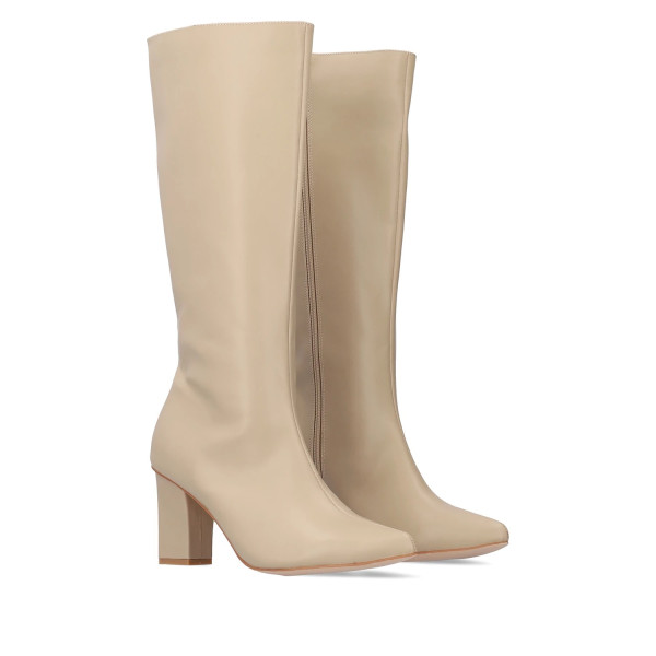 Andres Machado AM4245-13 High Heeled Boot Beige 8cm