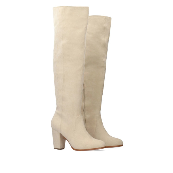 Andres Machado AM4250-15 High Heeled Boot Beige 9cm Andres Machado AM4250-15 High Heeled Boot Beige 9cm