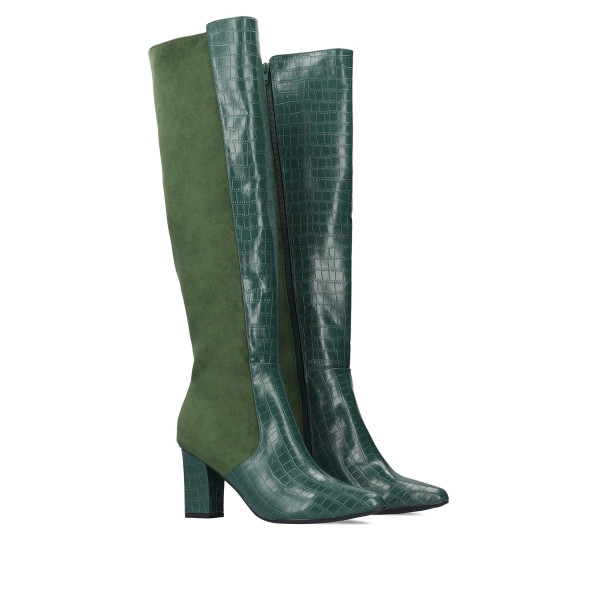 Andres Machado AM4252-19 High Heeled Boot Green 9cm Andres Machado AM4252-19 High Heeled Boot Green 9cm