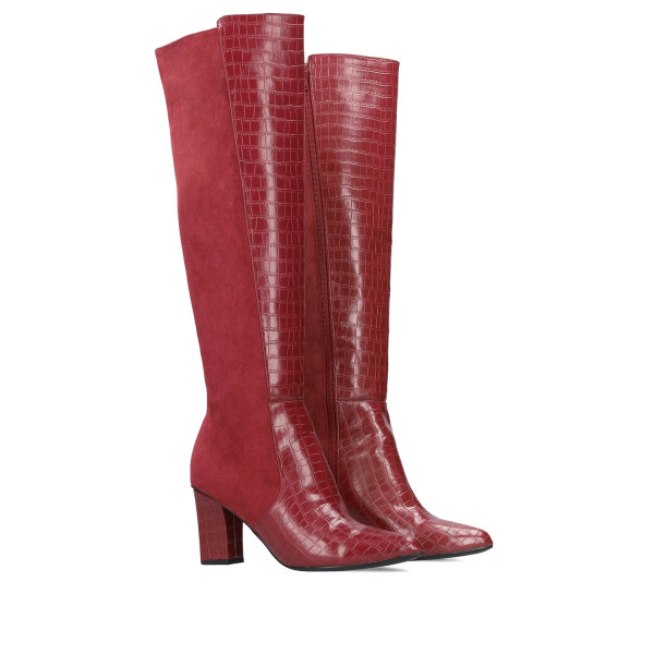 Andres Machado AM4252-23 High Heeled Boot Burgundy 9cm Andres Machado AM4252-23 High Heeled Boot Burgundy 9cm