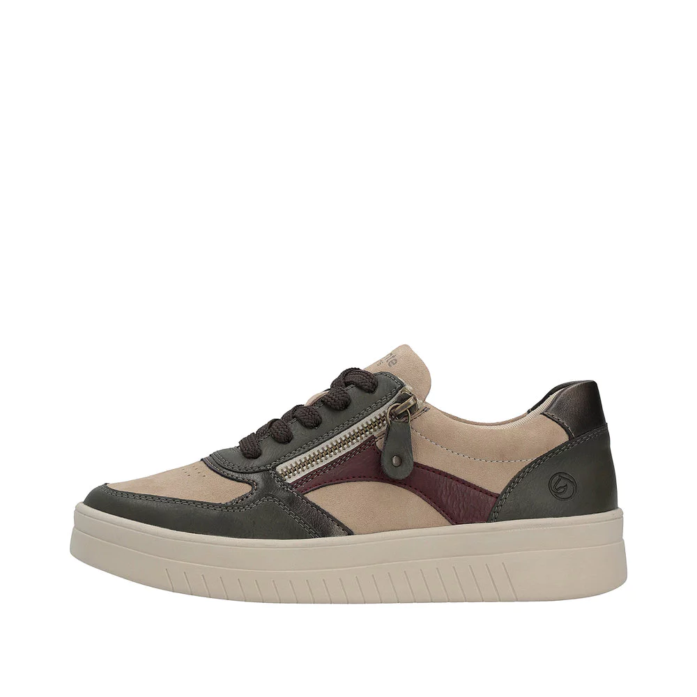 Baskets Femme Remonte D0j01 - Cuir Véritable - Semelle Lite 'n Soft - Jusqu'à Pointure 45