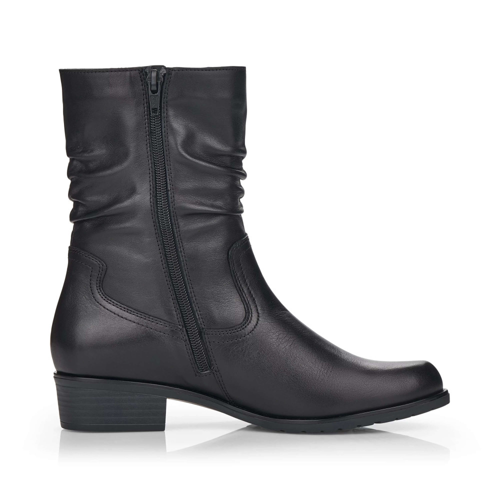 Remonte D6886-01 Anatomic Leather Ankle Boot Black