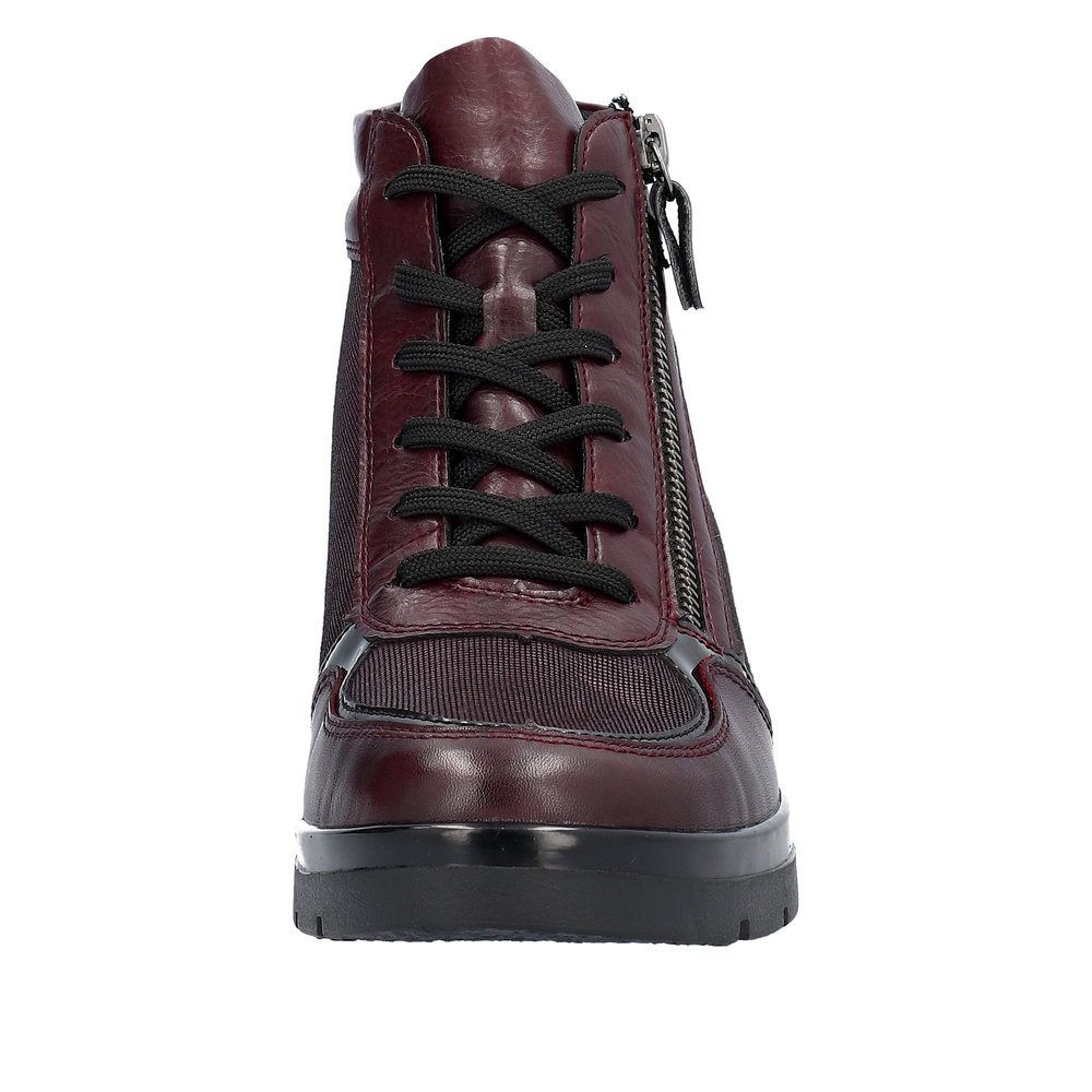 Remonte R0770-35 Anatomical Leather Ankle Boot Sneaker Burgundy