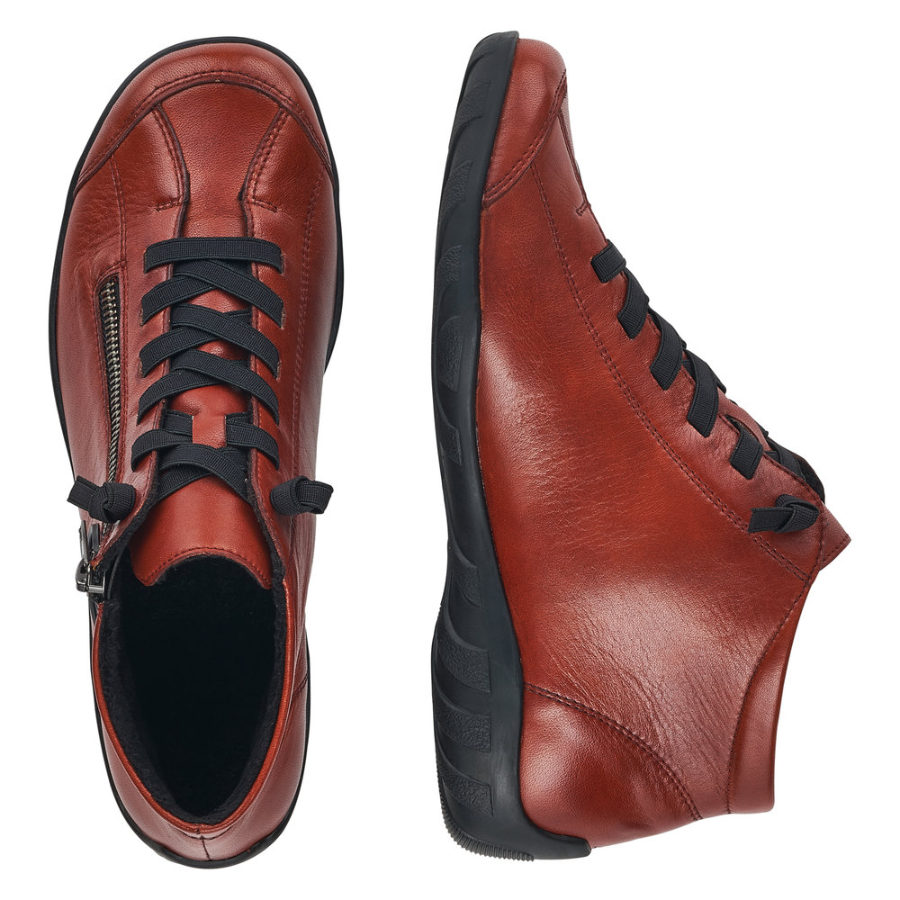 Remonte R3491-38 Anatomical Leather Sneaker Red Remonte R3491-38 Anatomical Leather Sneaker Red