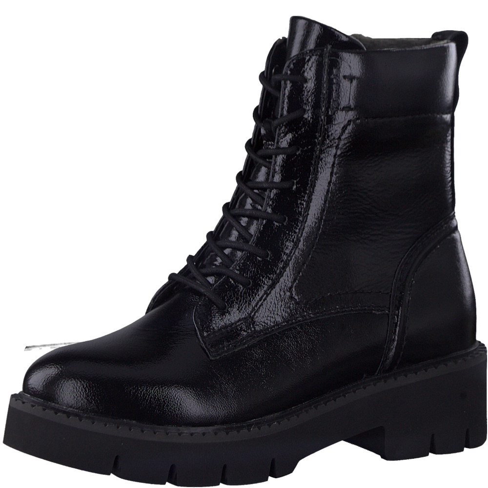 Tamaris 55216-41-018 Anatomical Leather Combat Boot Black Tamaris 55216-41-018 Anatomical Leather Combat Boot Black