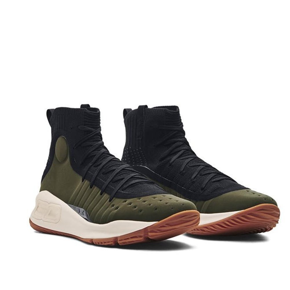Under Armour UA Curry 4 1298306-008 Sneaker Μαύρο Χακί Under Armour UA Curry 4 1298306-008 Sneaker Μαύρο Χακί