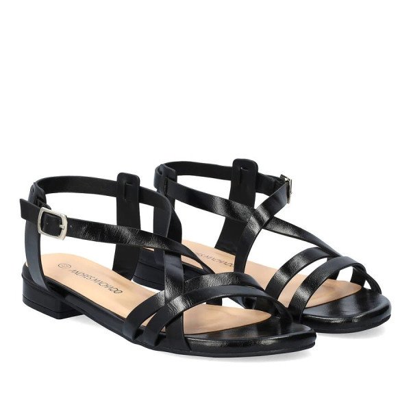 Andres Machado 6032-01 Sandal Black