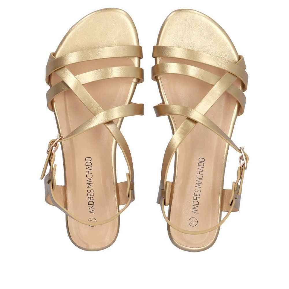 Andres Machado 6032-06 Sandal Gold Andres Machado 6032-06 Sandal Gold
