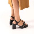 Andres Machado 6035-01 Sandal Black 11cm Andres Machado 6035-01 Sandal Black 11cm
