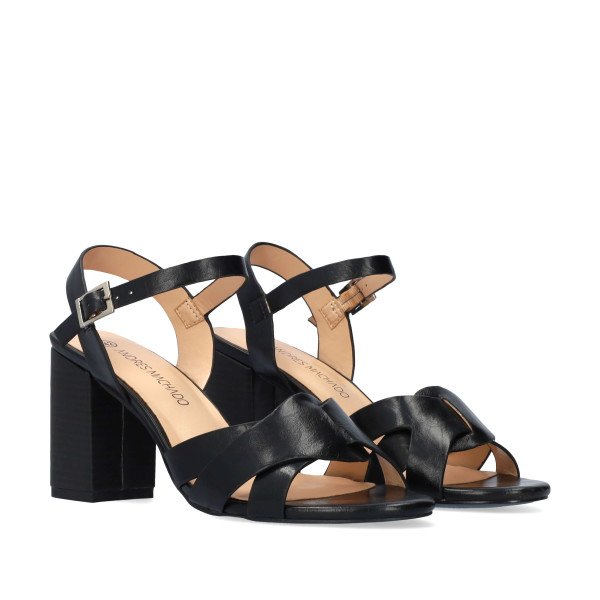 Andres Machado 6040-01 Sandal Black 9cm Andres Machado 6040-01 Sandal Black 9cm