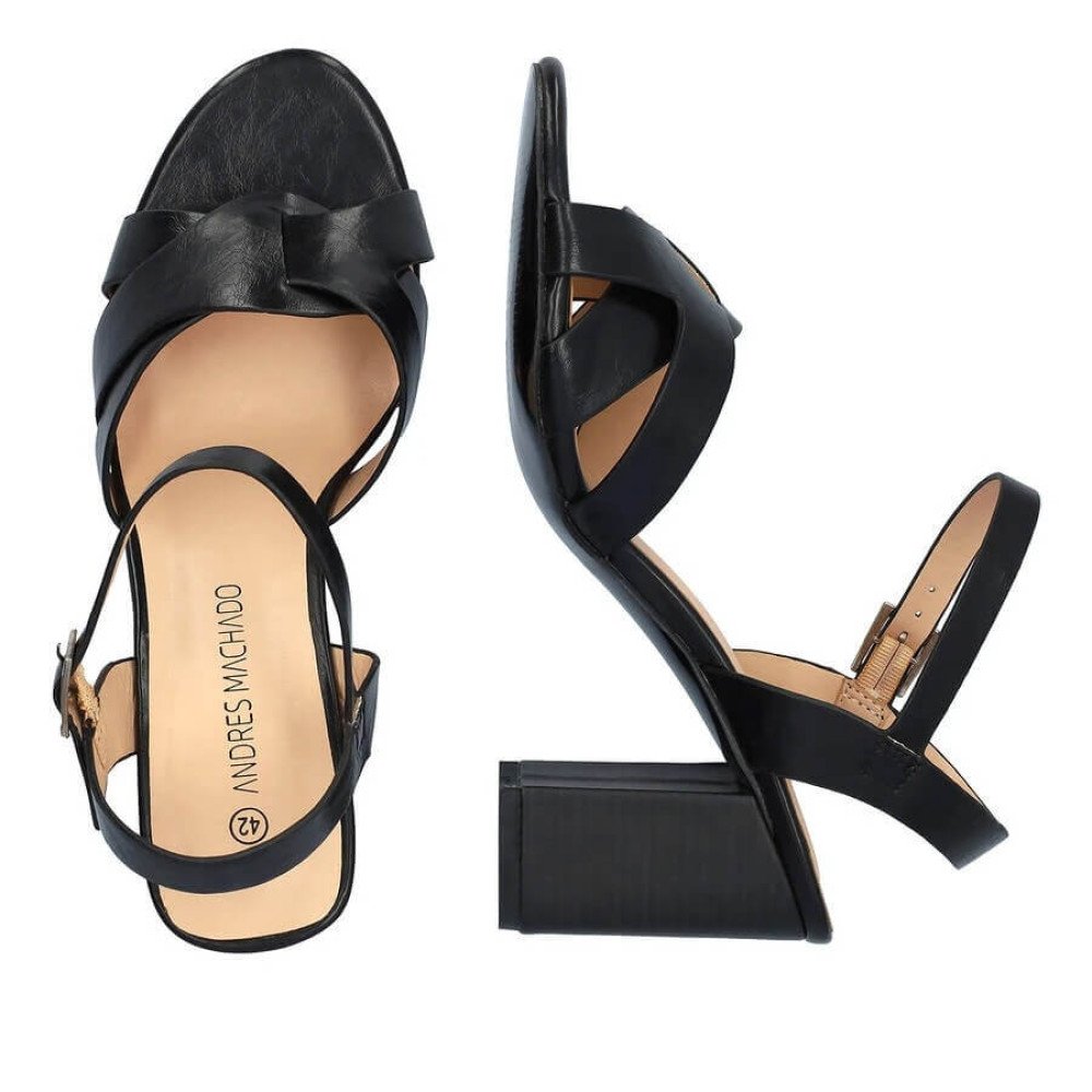 Andres Machado 6040-01 Sandal Black 9cm Andres Machado 6040-01 Sandal Black 9cm