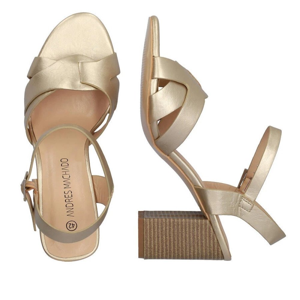 Andres Machado 6040-06 Sandal Gold 9cm Andres Machado 6040-06 Sandal Gold 9cm