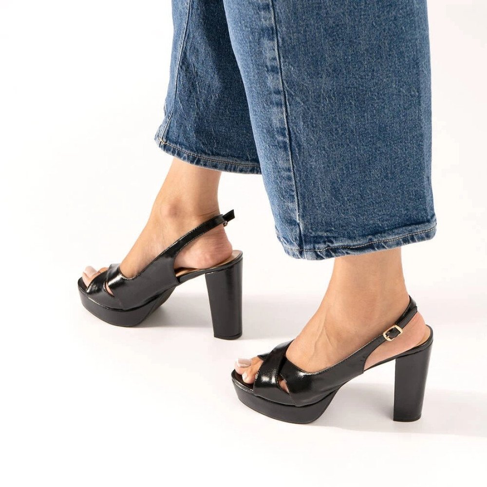 Andres Machado 6041-01 Sandal Black 11cm Andres Machado 6041-01 Sandal Black 11cm
