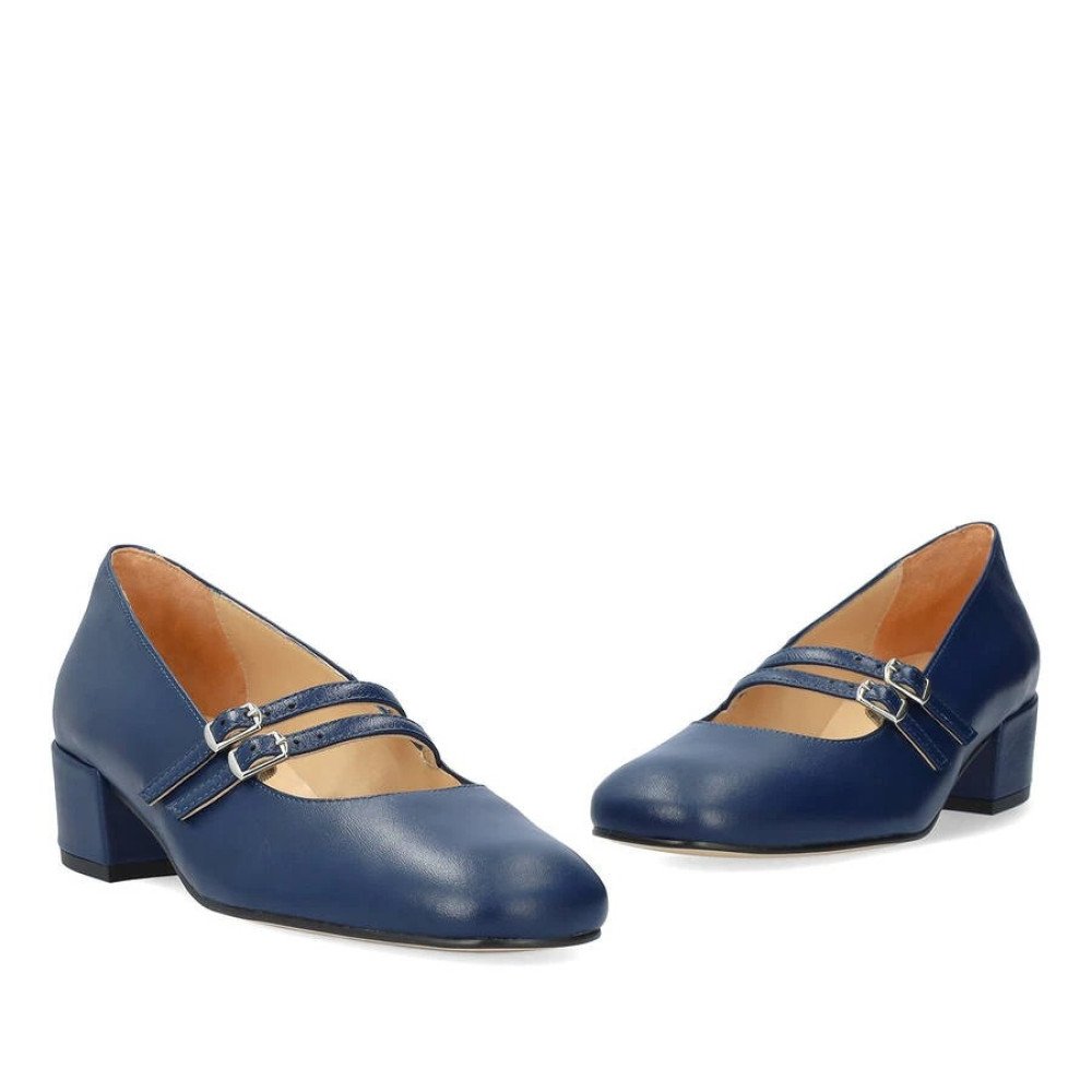 Andres Machado Alida-18 Leather Pumps Blue 4.5cm Andres Machado Alida-18 Leather Pumps Blue 4.5cm