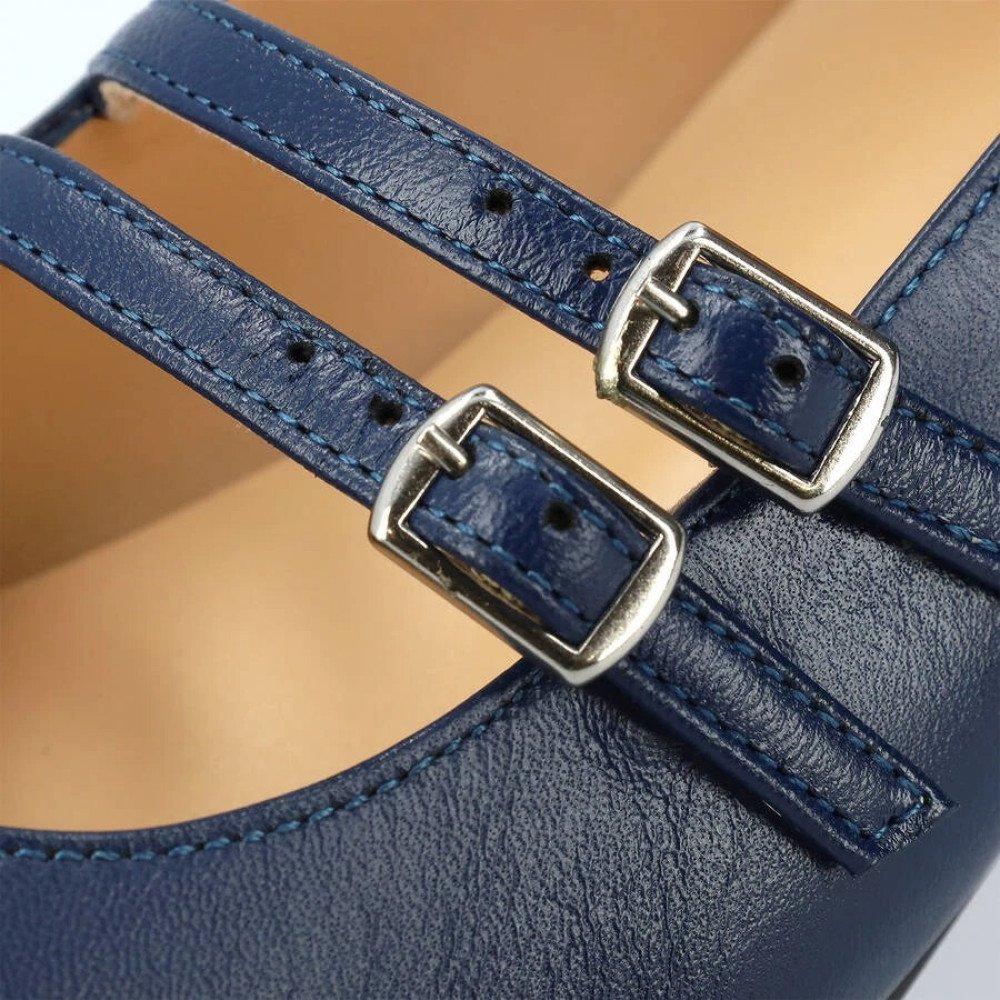 Andres Machado Alida-18 Leather Pumps Blue 4.5cm Andres Machado Alida-18 Leather Pumps Blue 4.5cm