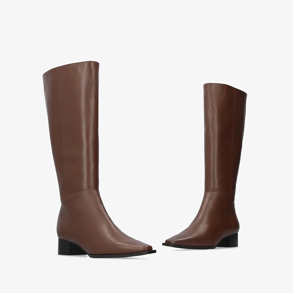 Andres Machado Cintia-05 Leather Boots Brown 4cm