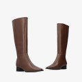 Andres Machado Cintia-05 Leather Boots Brown 4cm