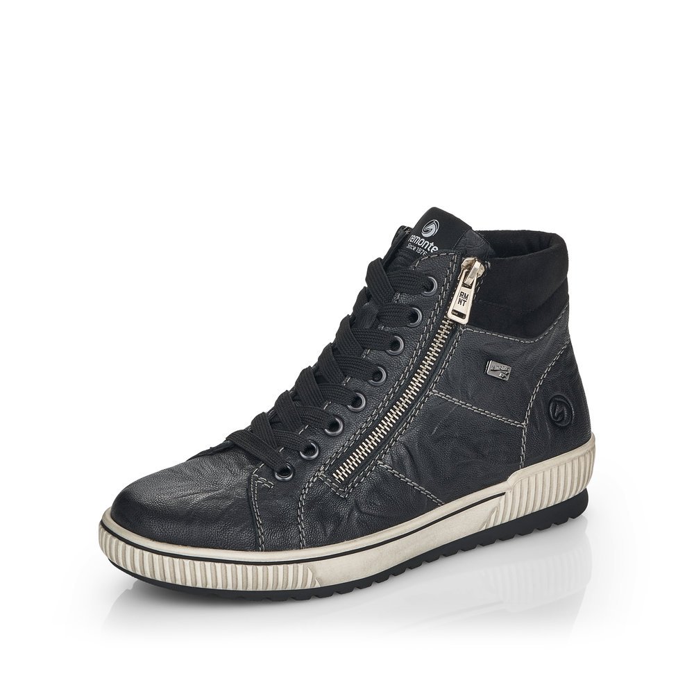 Remonte D0772-01 Anatomical Leather Sneaker Black