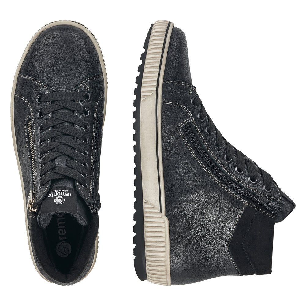Remonte D0772-01 Anatomical Leather Sneaker Black