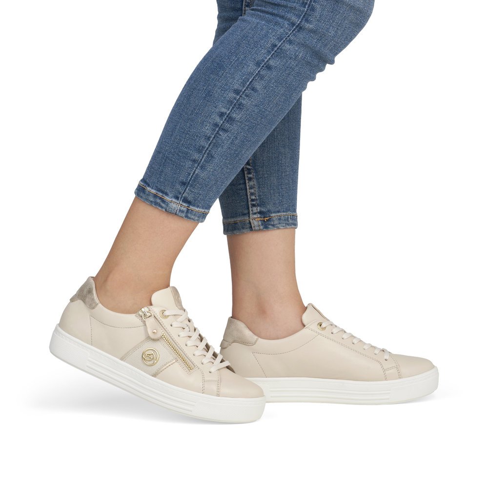 Remonte D0919-60 Anatomical Leather Sneaker Beige Remonte D0919-60 Anatomical Leather Sneaker Beige