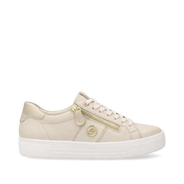 Remonte D0919-60 Anatomical Leather Sneaker Beige Remonte D0919-60 Anatomical Leather Sneaker Beige