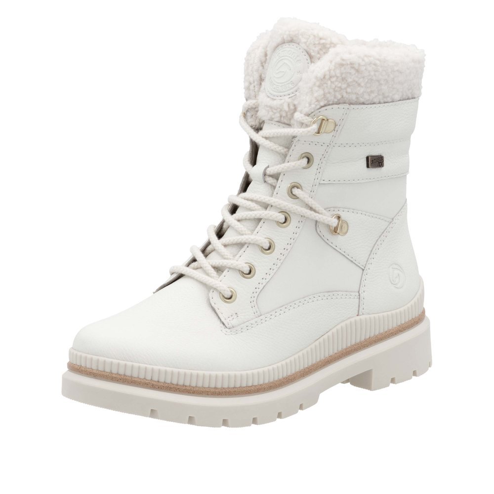 Remonte D0C77-80 Anatomical Leather Boot Ivory