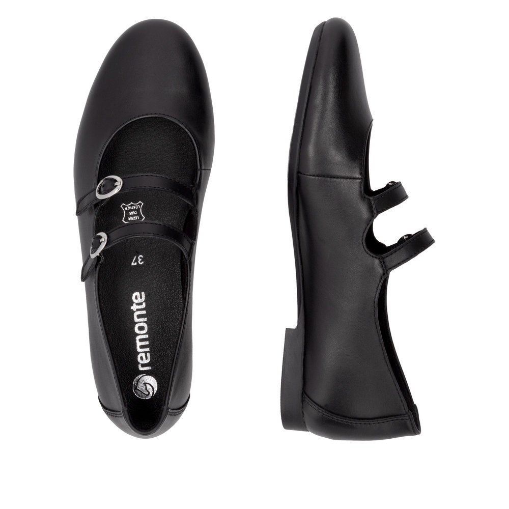 Remonte D0K11-00 Anatomical Leather Ballerina Black Remonte D0K11-00 Anatomical Leather Ballerina Black