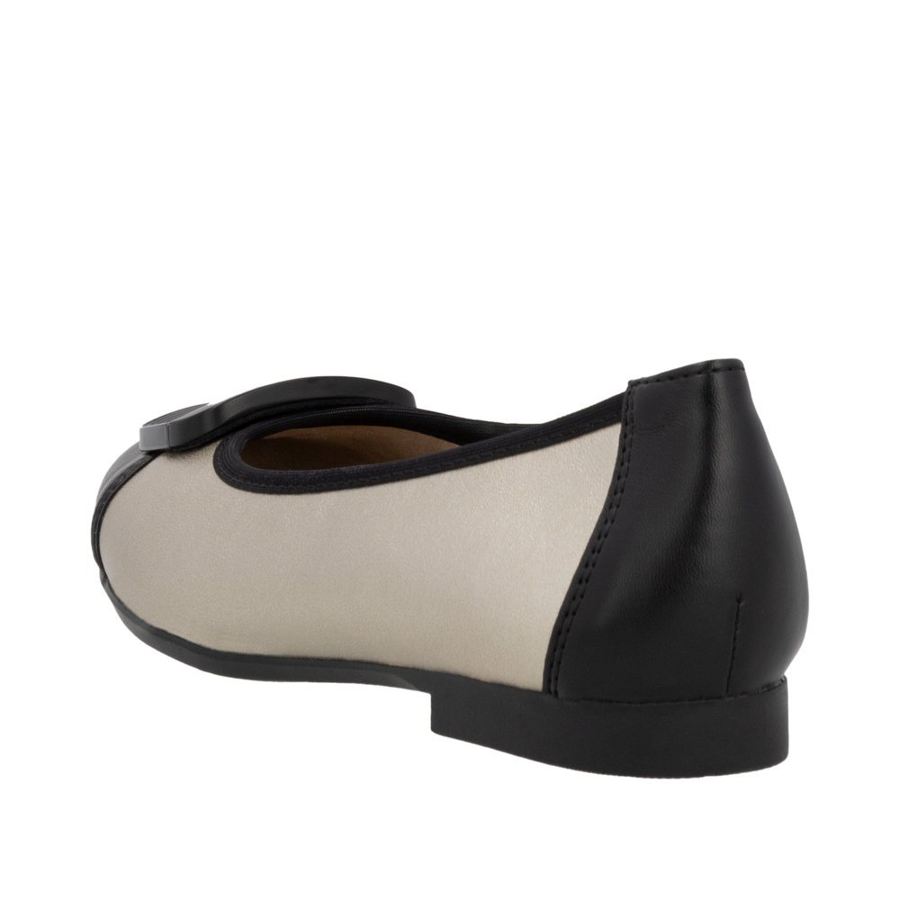 Remonte D0K12-90 Anatomical Leather Ballerina Gold Black Remonte D0K12-90 Anatomical Leather Ballerina Gold Black