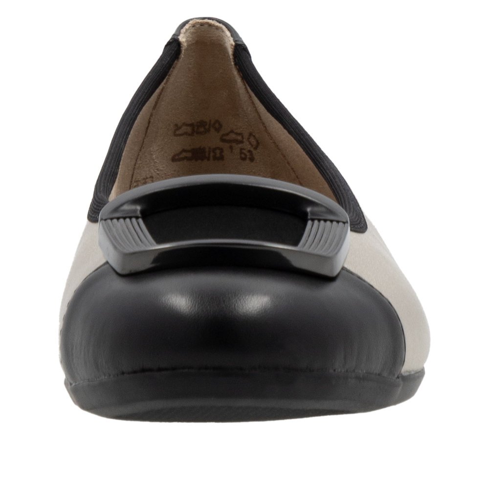 Remonte D0K12-90 Anatomical Leather Ballerina Gold Black Remonte D0K12-90 Anatomical Leather Ballerina Gold Black