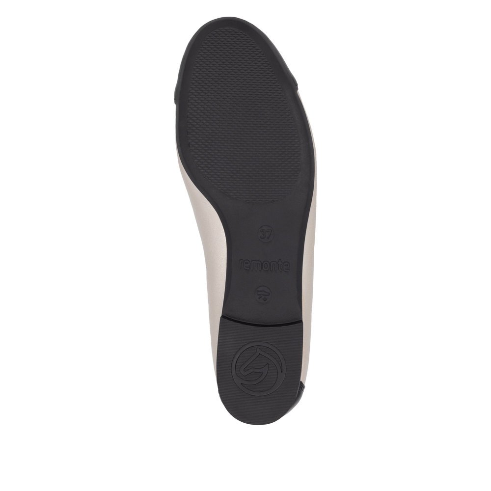 Remonte D0K12-90 Anatomical Leather Ballerina Gold Black Remonte D0K12-90 Anatomical Leather Ballerina Gold Black
