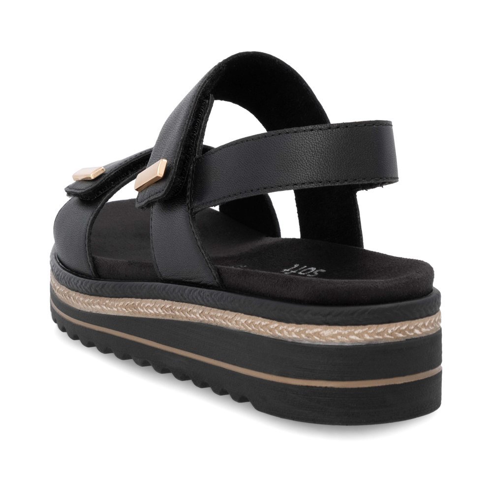 Remonte D0Q59-00 Anatomical Leather Sandal Black 4cm Remonte D0Q59-00 Anatomical Leather Sandal Black 4cm