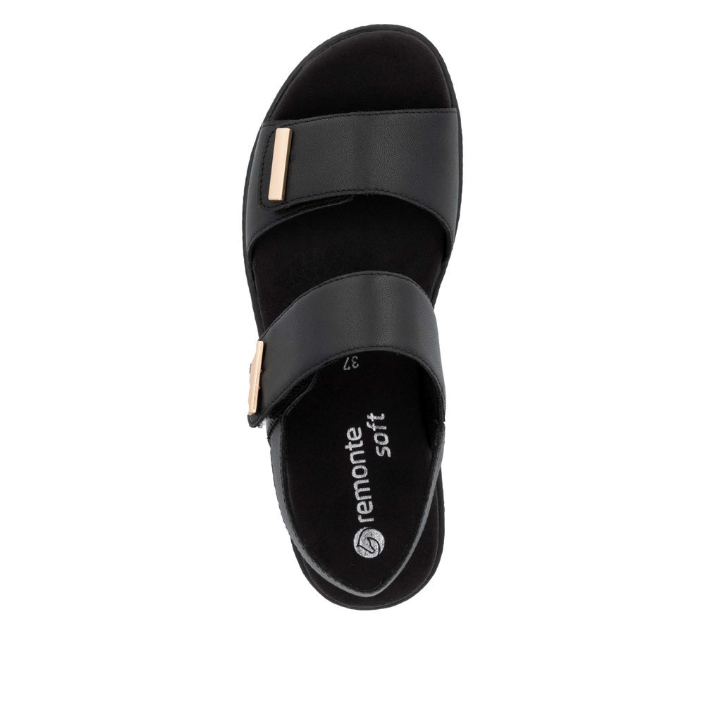 Remonte D0Q59-00 Anatomical Leather Sandal Black 4cm Remonte D0Q59-00 Anatomical Leather Sandal Black 4cm