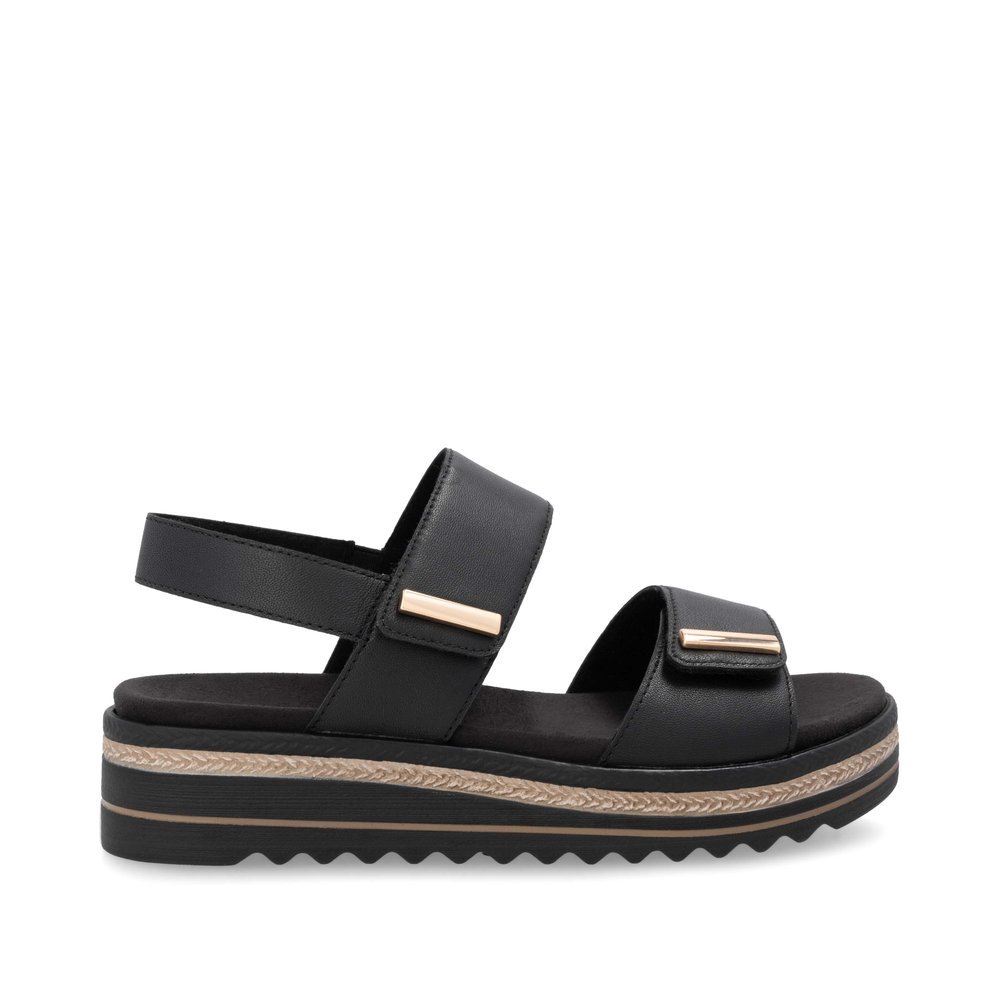 Remonte D0Q59-00 Anatomical Leather Sandal Black 4cm Remonte D0Q59-00 Anatomical Leather Sandal Black 4cm
