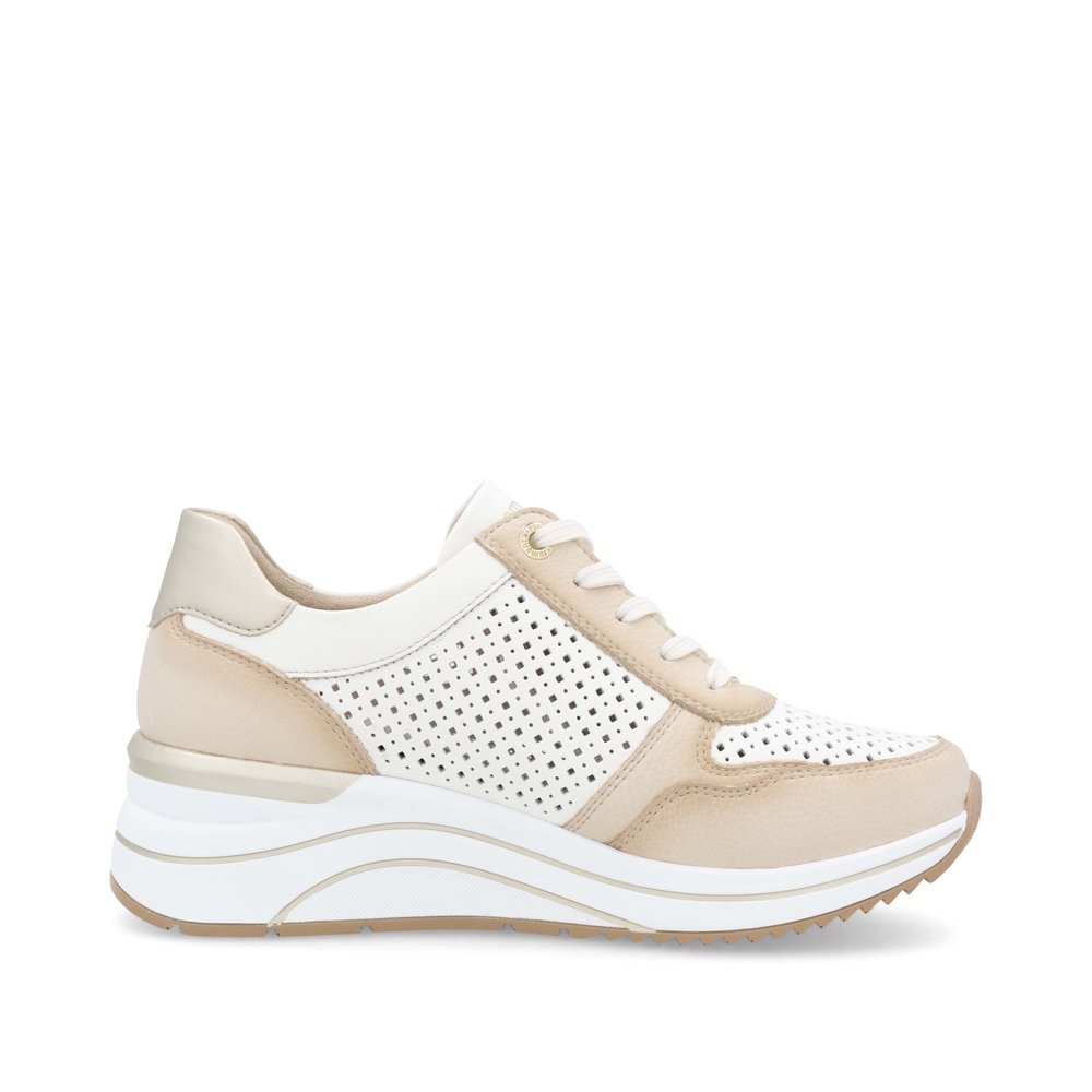 Remonte D0T14-81 Anatomical Leather Sneaker White Beige Remonte D0T14-81 Anatomical Leather Sneaker White Beige