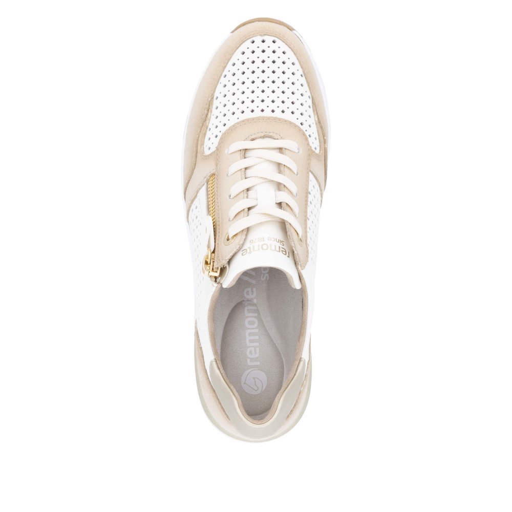 Remonte D0T14-81 Anatomical Leather Sneaker White Beige Remonte D0T14-81 Anatomical Leather Sneaker White Beige