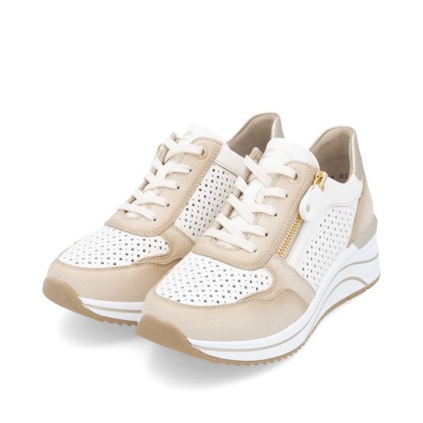 Remonte D0T14-81 Anatomical Leather Sneaker White Beige Remonte D0T14-81 Anatomical Leather Sneaker White Beige