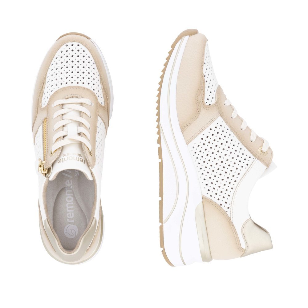 Remonte D0T14-81 Anatomical Leather Sneaker White Beige Remonte D0T14-81 Anatomical Leather Sneaker White Beige
