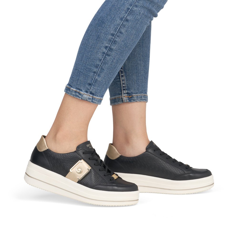 Remonte D1C07-03 Anatomical Leather Sneaker Black Remonte D1C07-03 Anatomical Leather Sneaker Black